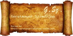 Gerstmayer Szimóna névjegykártya